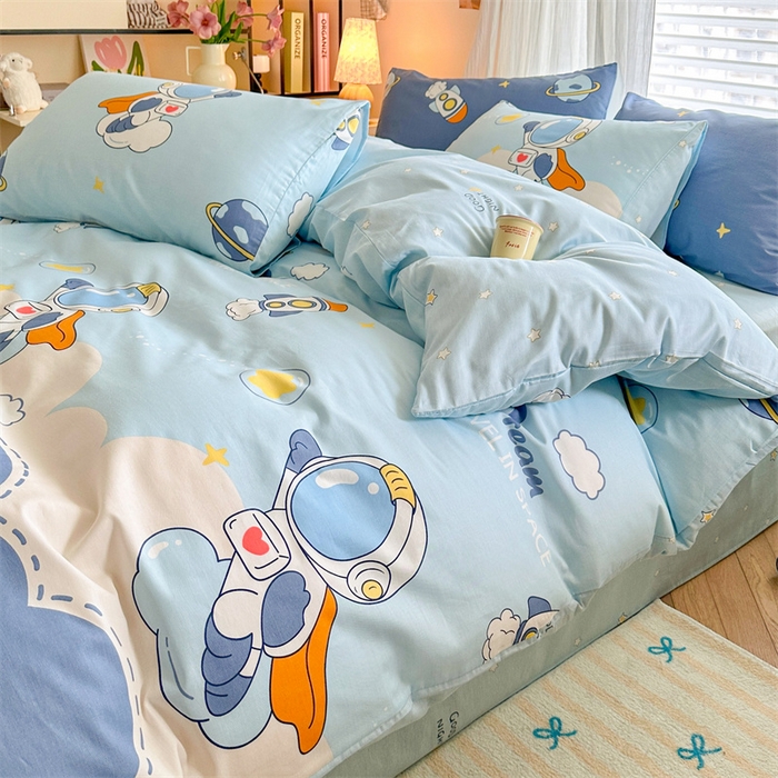 91家纺网 家纺一手货源 找家纺 名兮家居 2026跑量款全棉印花四件套 畅游星球