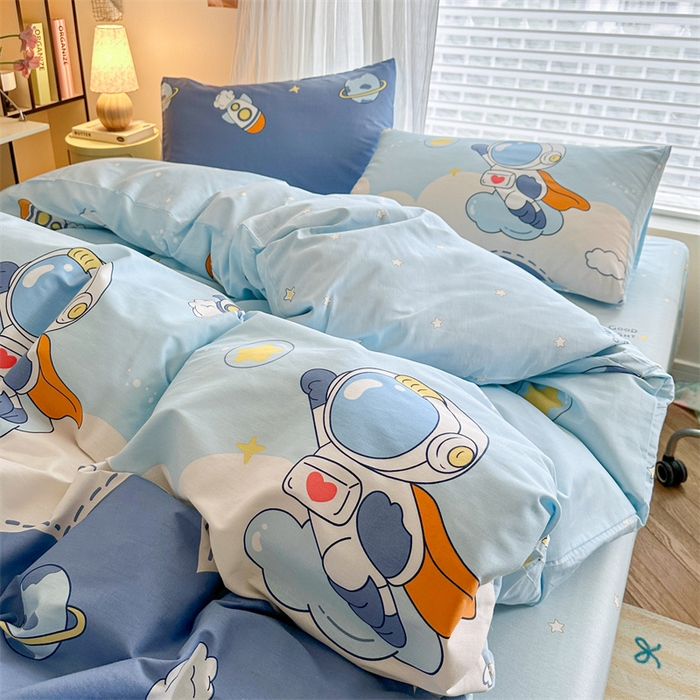 91家纺网 家纺一手货源 找家纺 名兮家居 2026跑量款全棉印花四件套 畅游星球