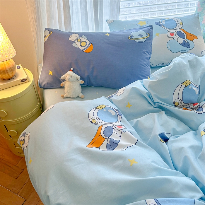 91家纺网 家纺一手货源 找家纺 名兮家居 2026跑量款全棉印花四件套 畅游星球