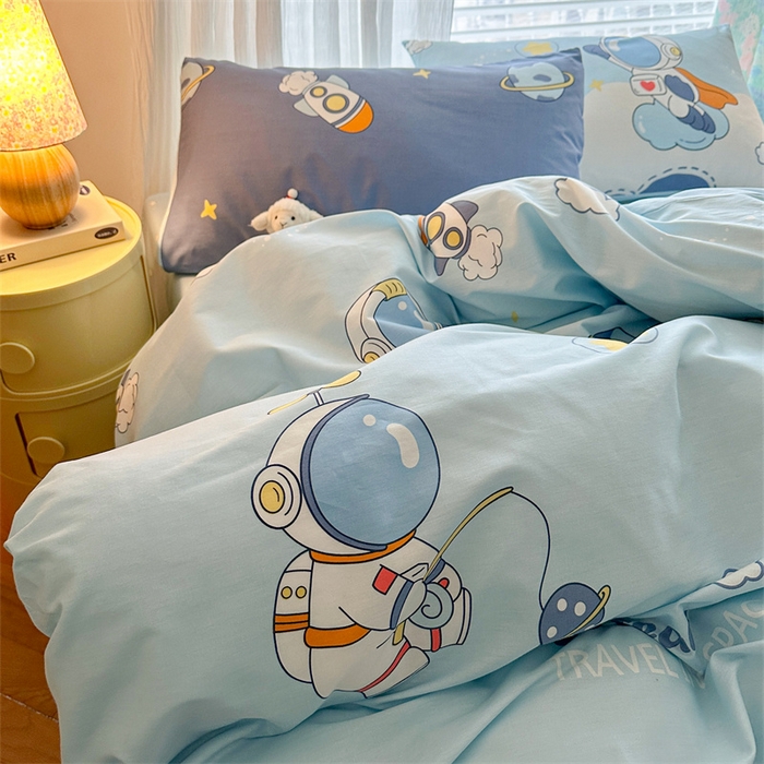 91家纺网 家纺一手货源 找家纺 名兮家居 2026跑量款全棉印花四件套 畅游星球