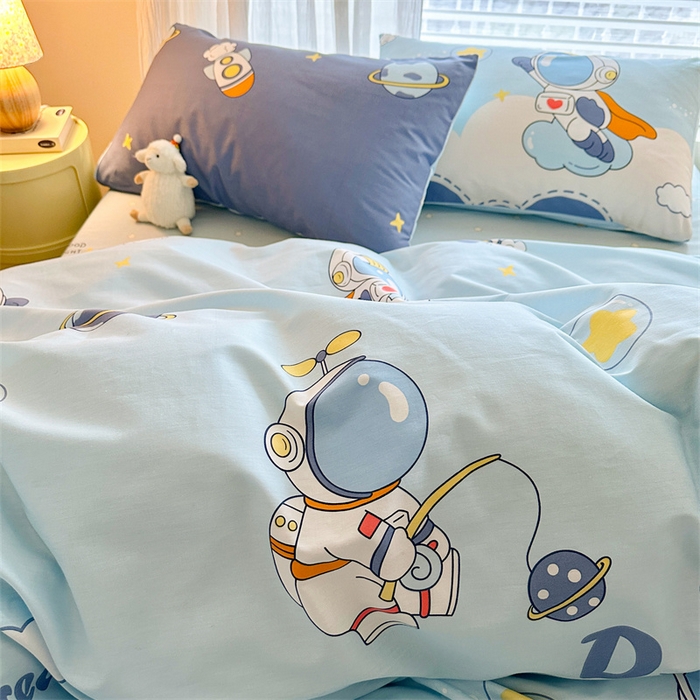 91家纺网 家纺一手货源 找家纺 名兮家居 2026跑量款全棉印花四件套 畅游星球