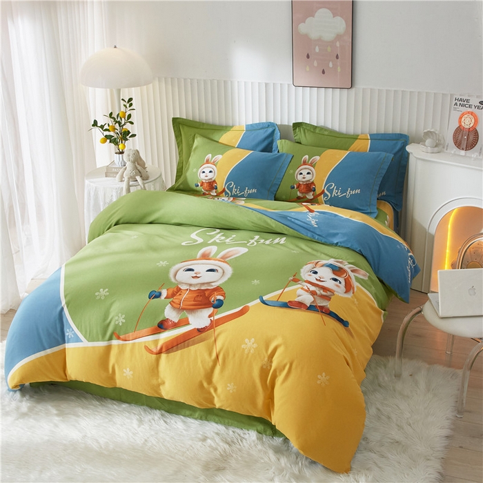 91家纺网 家纺一手货源 找家纺 （总）沐白家居 2023全棉大版生态磨毛四件套