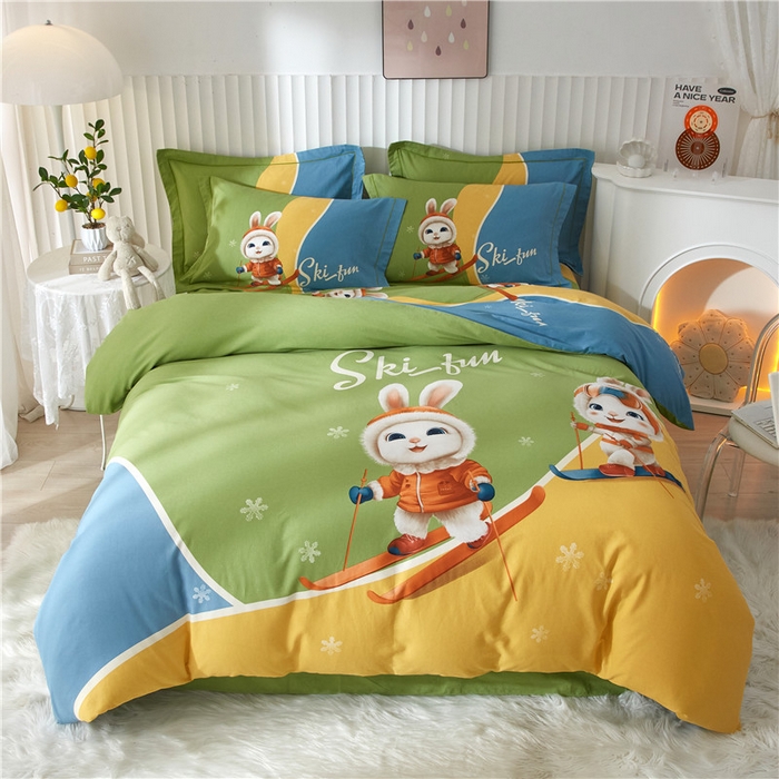 （总）沐白家居 2023全棉大版生态磨毛四件套