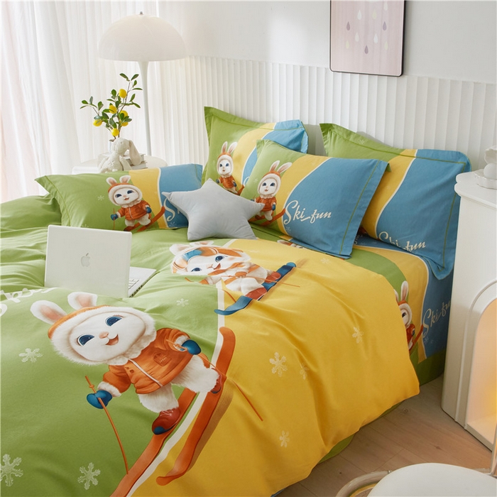 91家纺网 家纺一手货源 找家纺 （总）沐白家居 2023全棉大版生态磨毛四件套