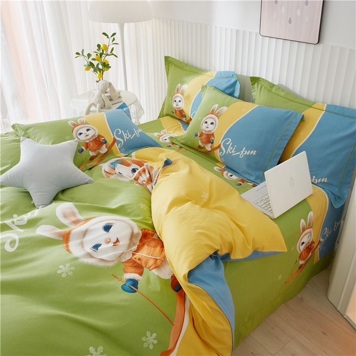 91家纺网 家纺一手货源 找家纺 （总）沐白家居 2023全棉大版生态磨毛四件套