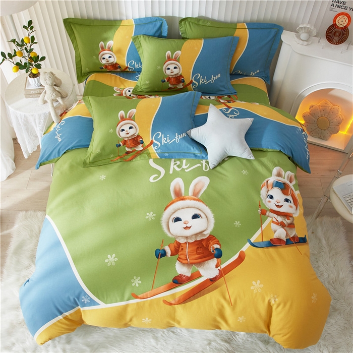 91家纺网 家纺一手货源 找家纺 （总）沐白家居 2023全棉大版生态磨毛四件套