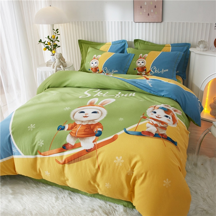 91家纺网 家纺一手货源 找家纺 （总）沐白家居 2023全棉大版生态磨毛四件套