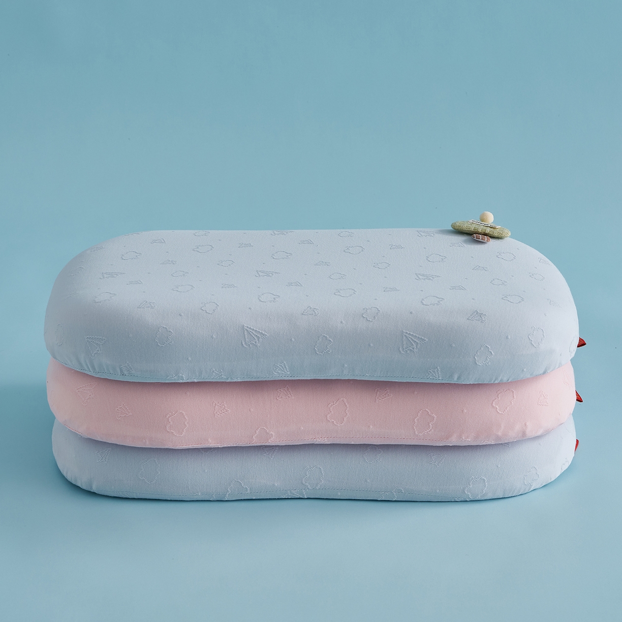 91家纺网 家纺一手货源 找家纺 鼎盛乳胶 2026新款叠云双层儿童枕枕头枕芯 组合图