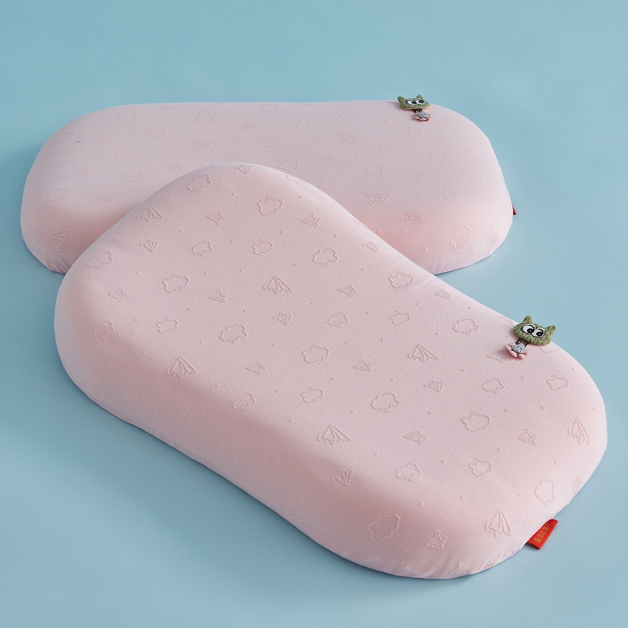 91家纺网 家纺一手货源 找家纺 鼎盛乳胶 2026新款叠云双层儿童枕枕头枕芯 粉