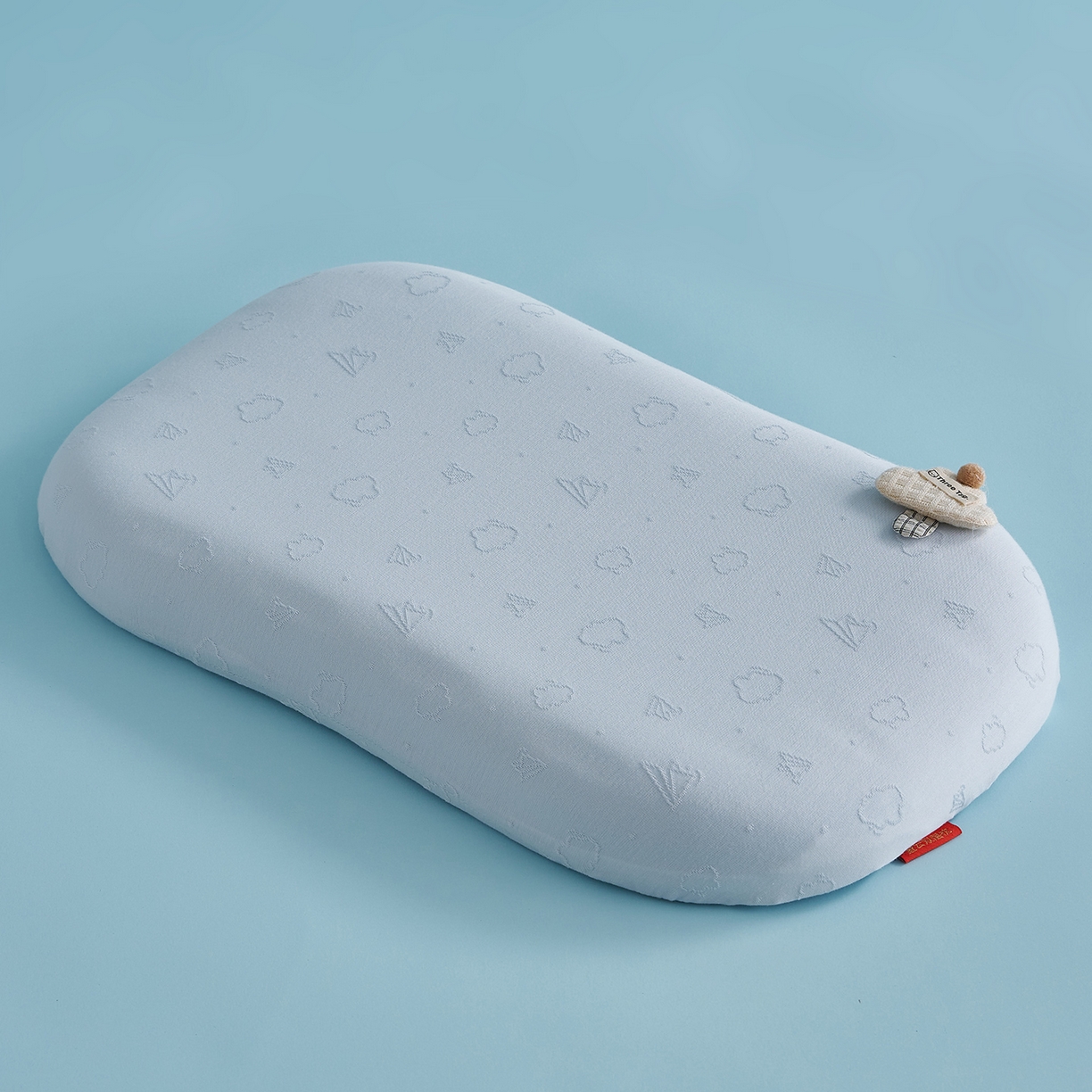 鼎盛乳胶 2026新款叠云双层儿童枕枕头枕芯 蓝