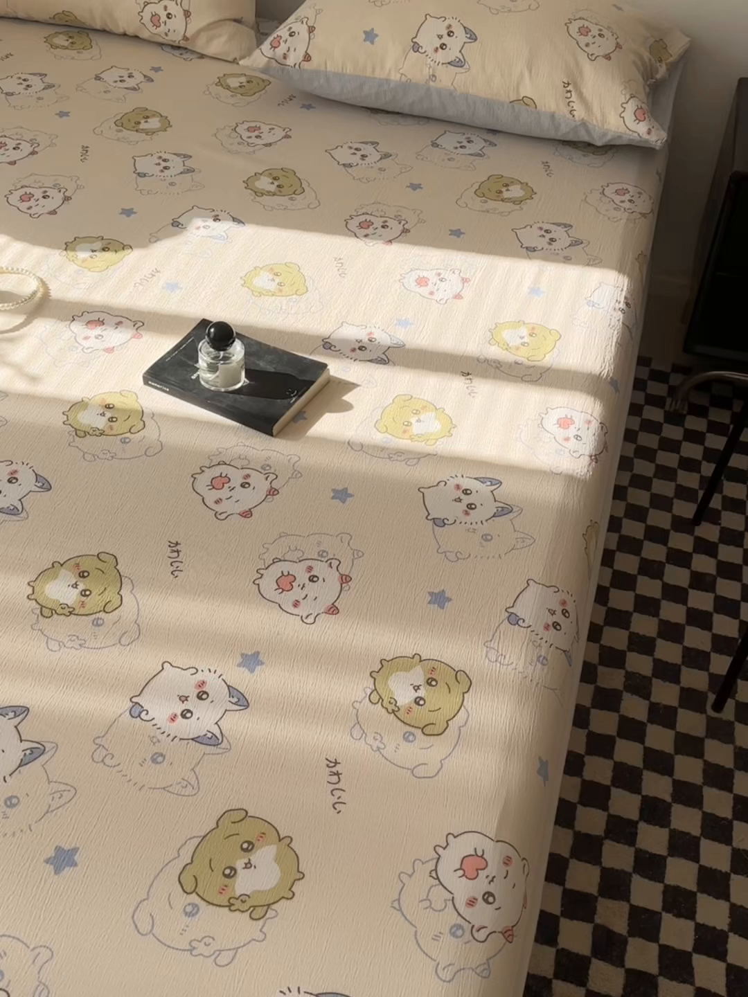 91家纺网 家纺一手货源 找家纺 繁花家居 2026新款泡芙棉云感木棉邹邹纱单床笠床单单件学生床 彩虹萌宠