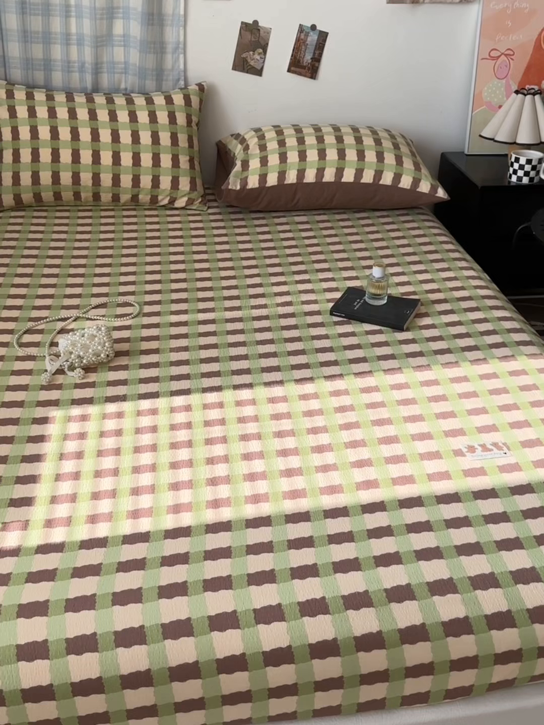 91家纺网 家纺一手货源 找家纺 繁花家居 2026新款泡芙棉云感木棉邹邹纱单床笠床单单件学生床 复古拼格