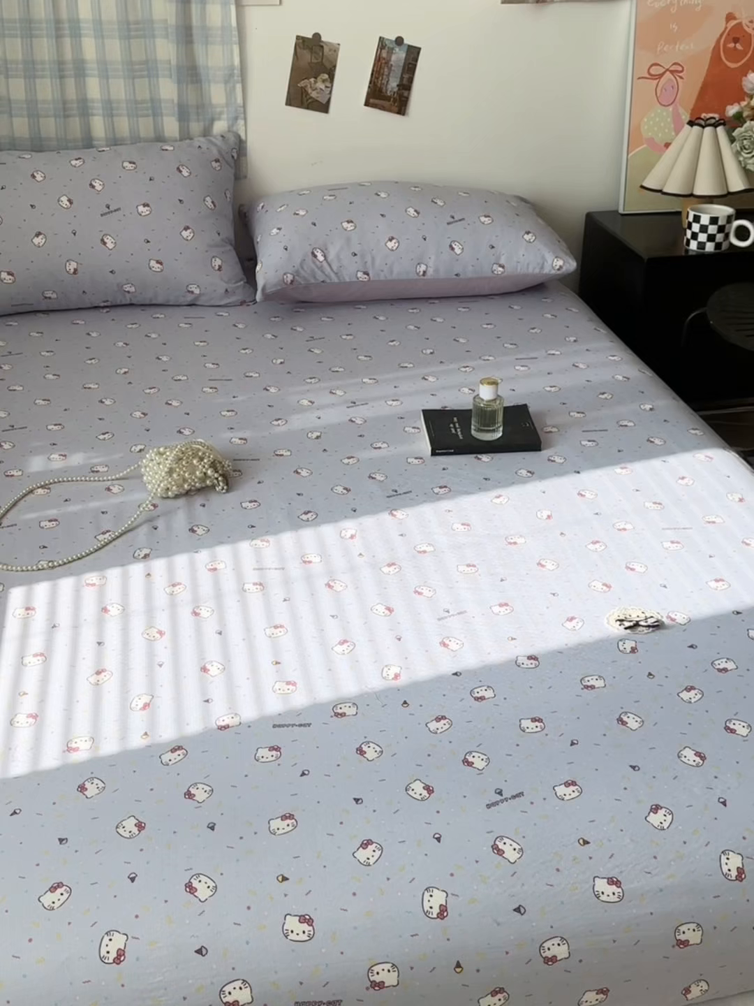 91家纺网 家纺一手货源 找家纺 繁花家居 2026新款泡芙棉云感木棉邹邹纱单床笠床单单件学生床 幻紫喵语