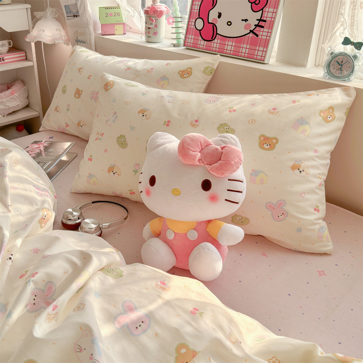 91家纺网 家纺一手货源 找家纺 名兮家居 2026跑量款全棉印花四件套 软糖点点