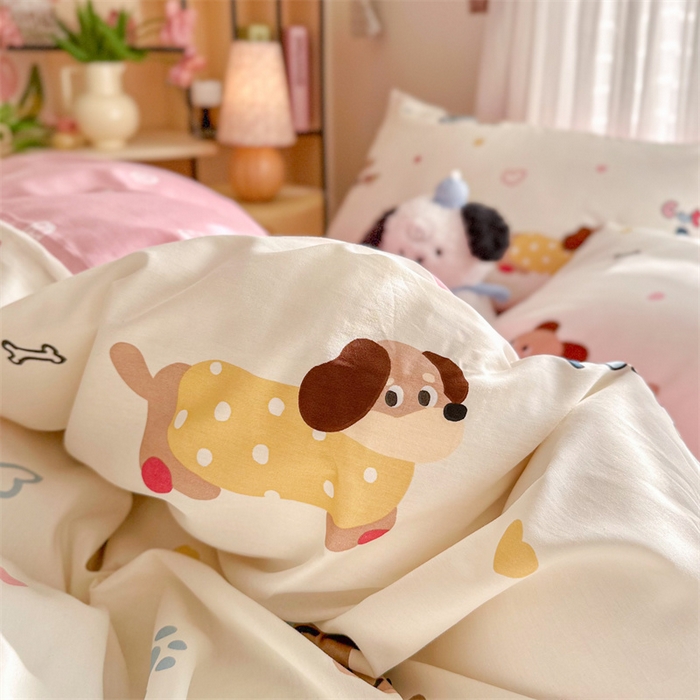 91家纺网 家纺一手货源 找家纺 名兮家居 2026跑量款全棉印花四件套 汪汪小队