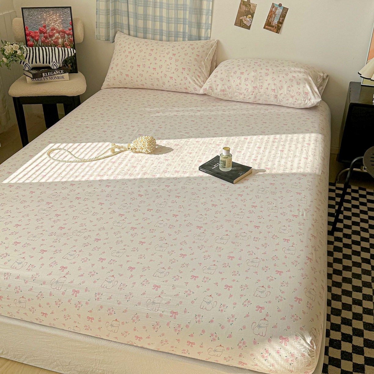 91家纺网 家纺一手货源 找家纺 繁花家居 2026新款泡芙棉云感木棉邹邹纱单床笠床单单件学生床 棱镜茶语