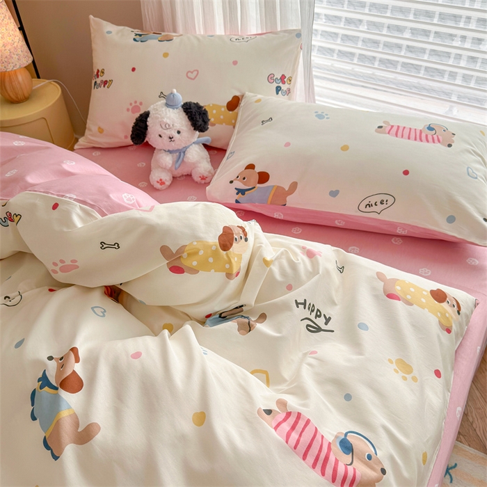 91家纺网 家纺一手货源 找家纺 名兮家居 2026跑量款全棉印花四件套 汪汪小队