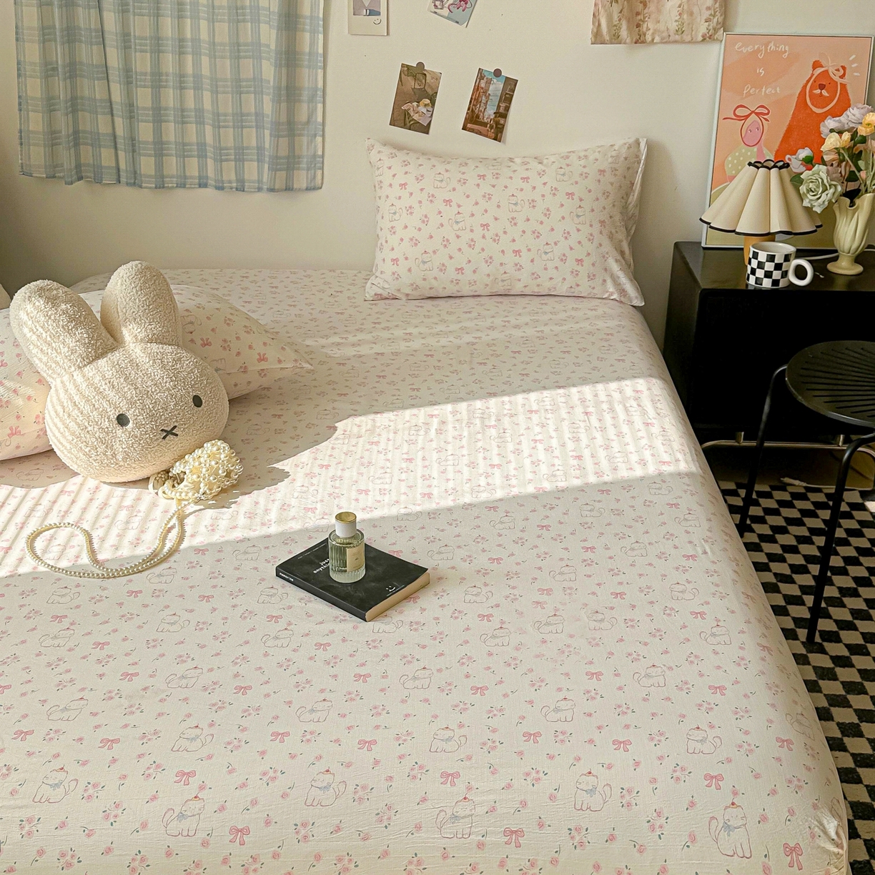 91家纺网 家纺一手货源 找家纺 繁花家居 2026新款泡芙棉云感木棉邹邹纱单床笠床单单件学生床 棱镜茶语