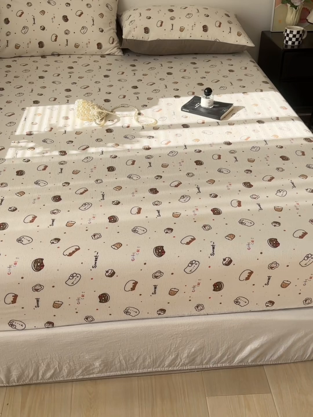 91家纺网 家纺一手货源 找家纺 繁花家居 2026新款泡芙棉云感木棉邹邹纱单床笠床单单件学生床 马卡甜铺