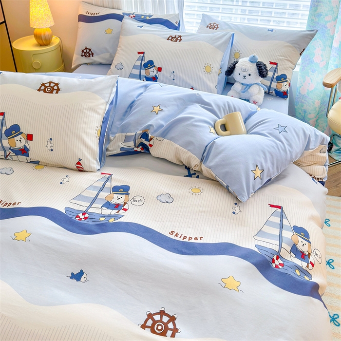 91家纺网 家纺一手货源 找家纺 名兮家居 2026跑量款全棉印花四件套 远航