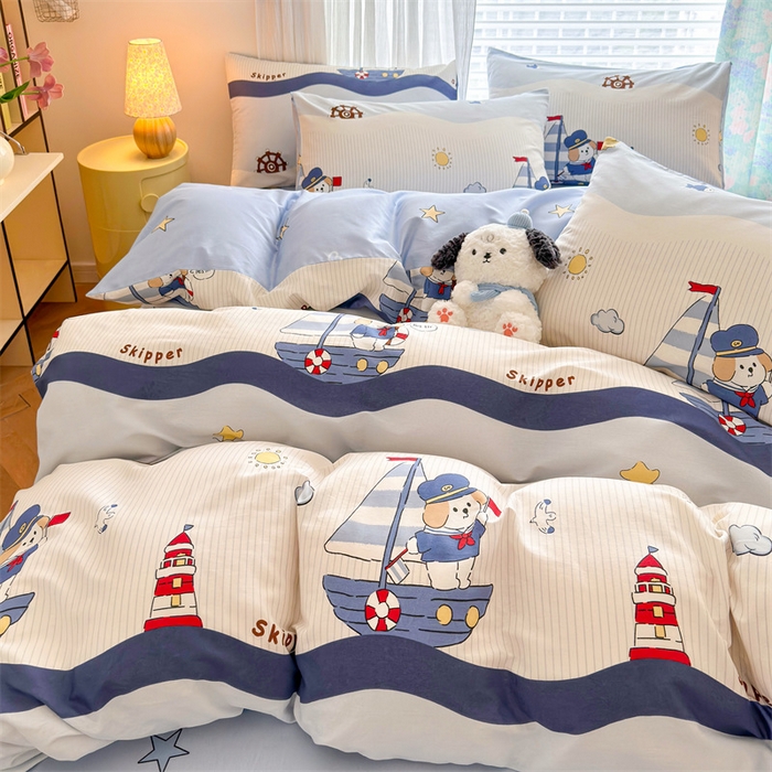 91家纺网 家纺一手货源 找家纺 名兮家居 2026跑量款全棉印花四件套 远航