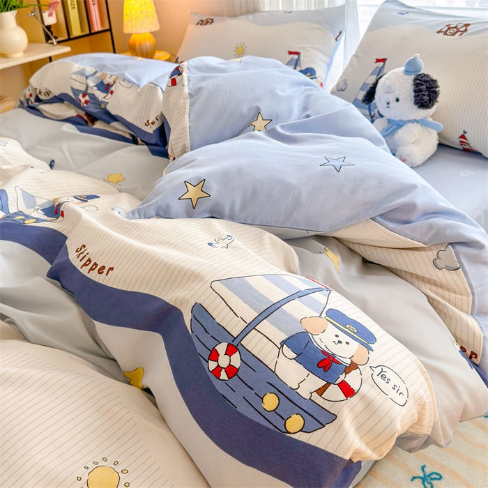 91家纺网 家纺一手货源 找家纺 名兮家居 2026跑量款全棉印花四件套 远航