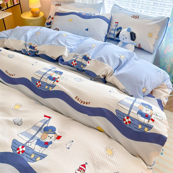 91家纺网 家纺一手货源 找家纺 名兮家居 2026跑量款全棉印花四件套 远航