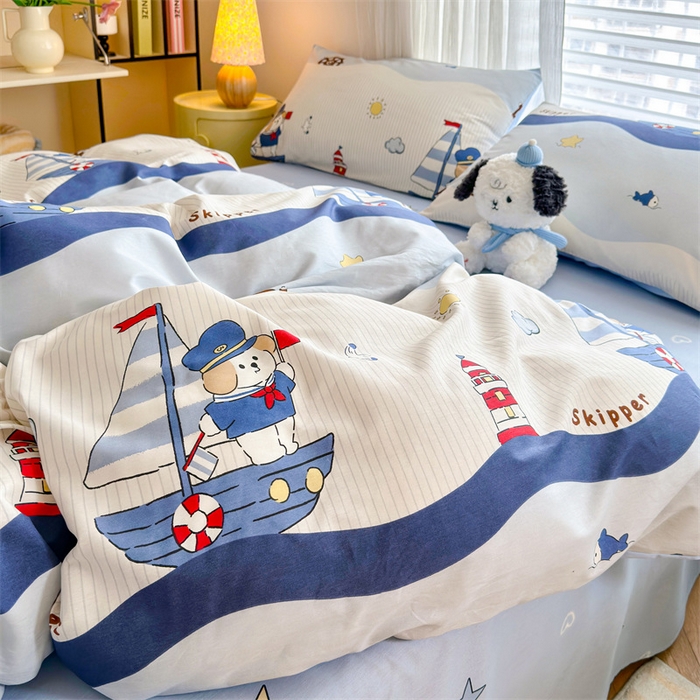 91家纺网 家纺一手货源 找家纺 名兮家居 2026跑量款全棉印花四件套 远航