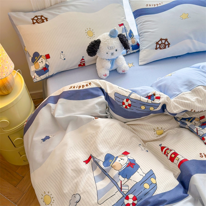 91家纺网 家纺一手货源 找家纺 名兮家居 2026跑量款全棉印花四件套 远航