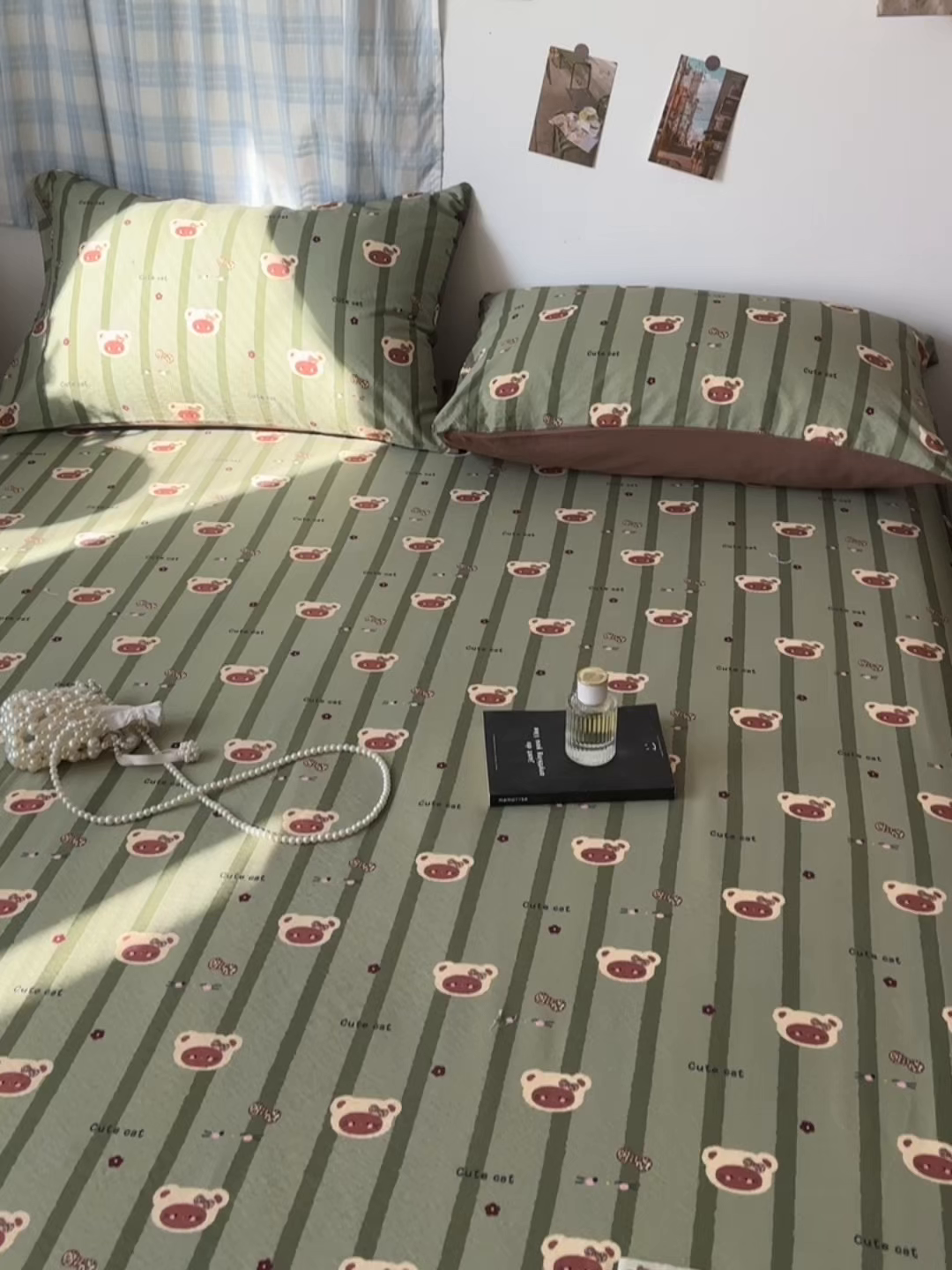 91家纺网 家纺一手货源 找家纺 繁花家居 2026新款泡芙棉云感木棉邹邹纱单床笠床单单件学生床 森系小熊