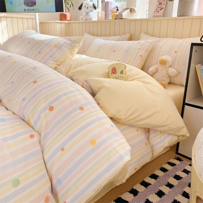 91家纺网 家纺一手货源 找家纺 （总）夜笙家纺 2026新款古法水洗仿棉云感四件套