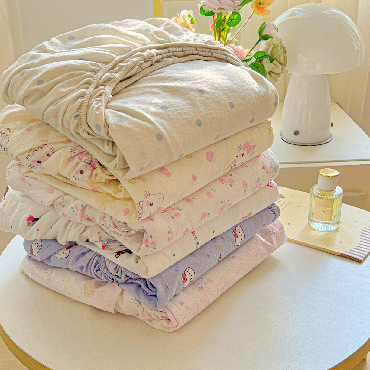 繁花家居 2026新款泡芙棉云感木棉邹邹纱单床笠床单单件学生床 组合图仅供展示不可下单