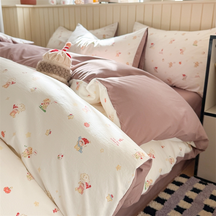 91家纺网 家纺一手货源 找家纺 （总）夜笙家纺 2026新款古法水洗仿棉云感四件套