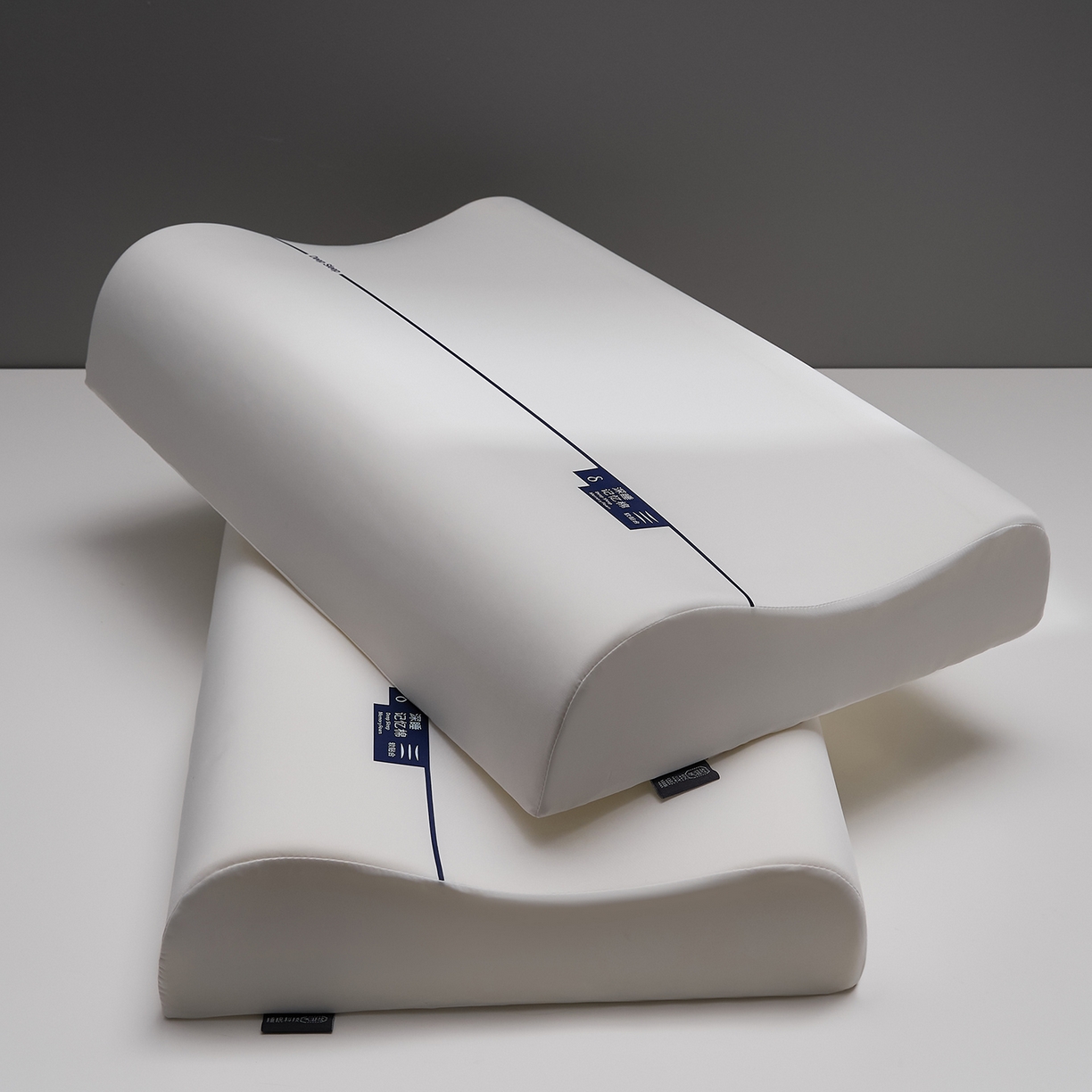 91家纺网 家纺一手货源 找家纺 鼎盛乳胶 2026新款深睡记忆棉波浪枕枕头枕芯 白