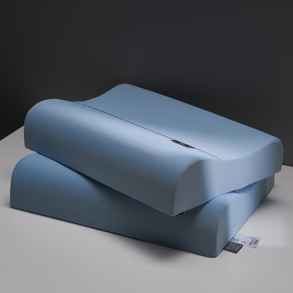 91家纺网 家纺一手货源 找家纺 鼎盛乳胶 2026新款深睡记忆棉波浪枕枕头枕芯 蓝