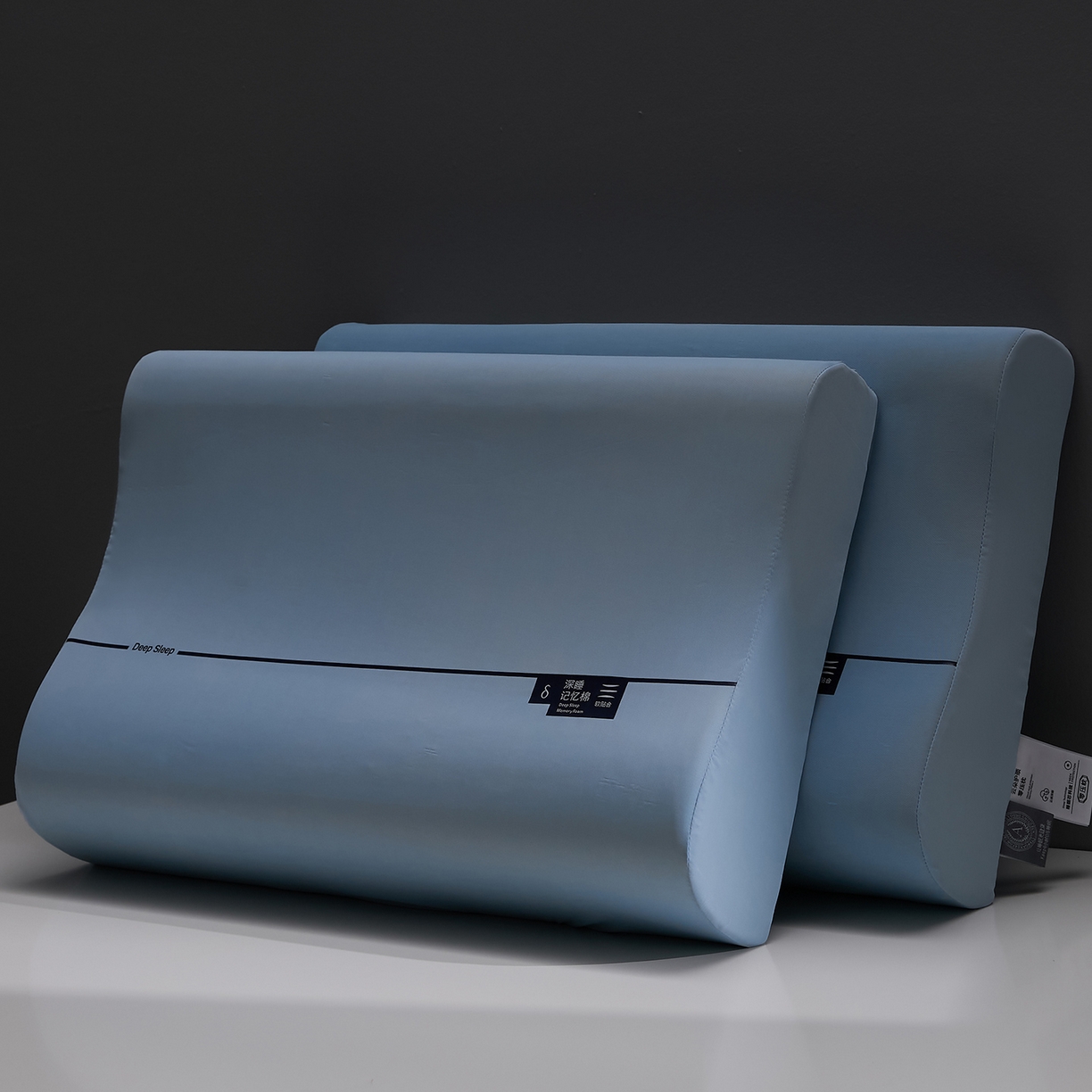 鼎盛乳胶 2026新款深睡记忆棉波浪枕枕头枕芯 蓝