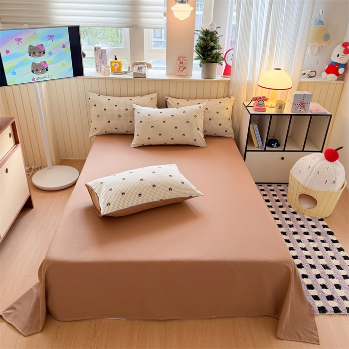 91家纺网 家纺一手货源 找家纺 夜笙家纺 2026新款古法水洗仿棉云感四件套 格调熊