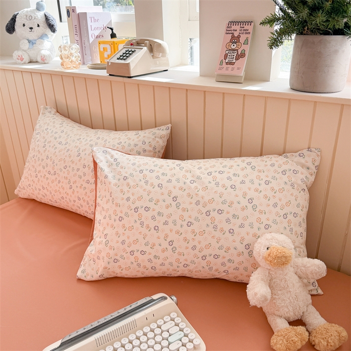 91家纺网 家纺一手货源 找家纺 夜笙家纺 2026新款古法水洗仿棉云感四件套 花田