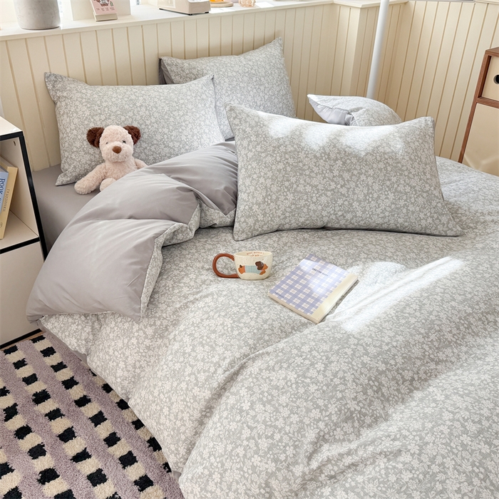 91家纺网 家纺一手货源 找家纺 夜笙家纺 2026新款古法水洗仿棉云感四件套 华茵春日