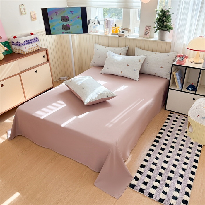 91家纺网 家纺一手货源 找家纺 夜笙家纺 2026新款古法水洗仿棉云感四件套 梦之园