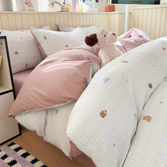 91家纺网 家纺一手货源 找家纺 夜笙家纺 2026新款古法水洗仿棉云感四件套 梦之园