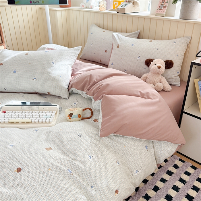 91家纺网 家纺一手货源 找家纺 夜笙家纺 2026新款古法水洗仿棉云感四件套 梦之园