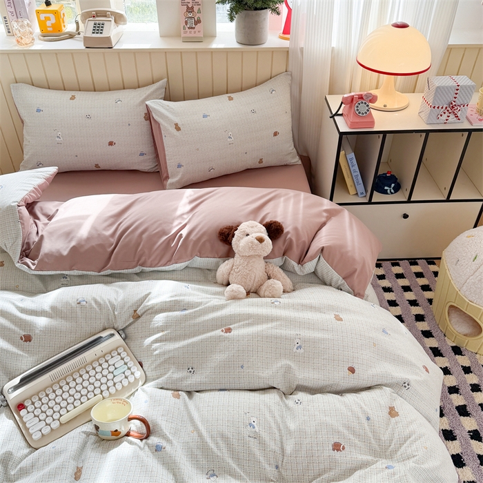 91家纺网 家纺一手货源 找家纺 夜笙家纺 2026新款古法水洗仿棉云感四件套 梦之园