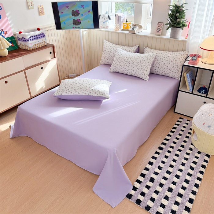 91家纺网 家纺一手货源 找家纺 夜笙家纺 2026新款古法水洗仿棉云感四件套 念花溪