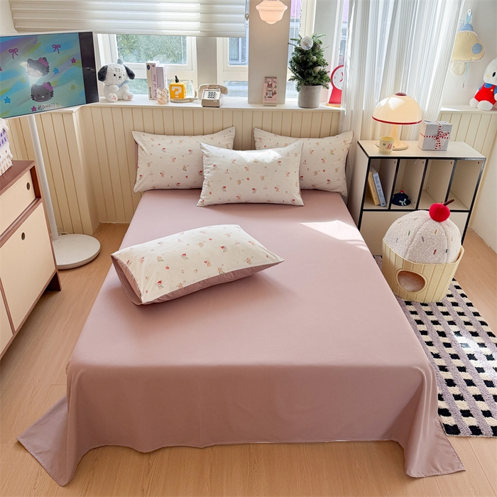 91家纺网 家纺一手货源 找家纺 夜笙家纺 2026新款古法水洗仿棉云感四件套 星星崽