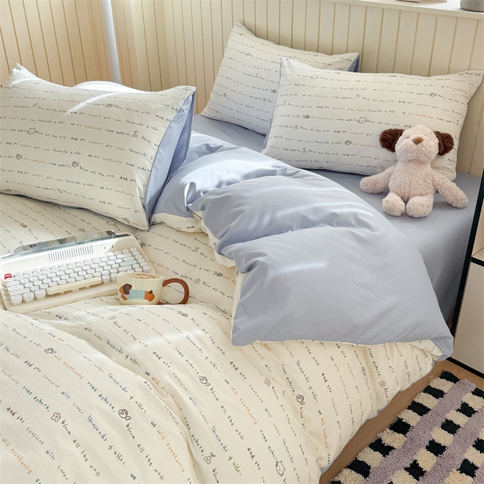 91家纺网 家纺一手货源 找家纺 夜笙家纺 2026新款古法水洗仿棉云感四件套 鱼梦