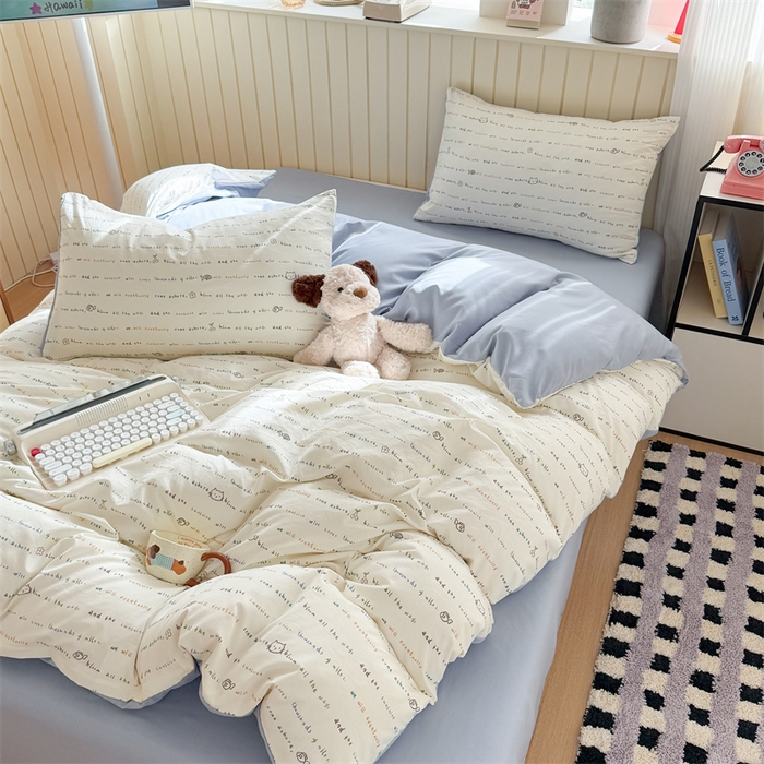 91家纺网 家纺一手货源 找家纺 夜笙家纺 2026新款古法水洗仿棉云感四件套 鱼梦