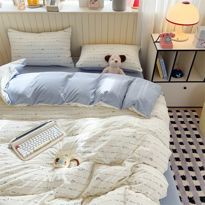 91家纺网 家纺一手货源 找家纺 夜笙家纺 2026新款古法水洗仿棉云感四件套 鱼梦