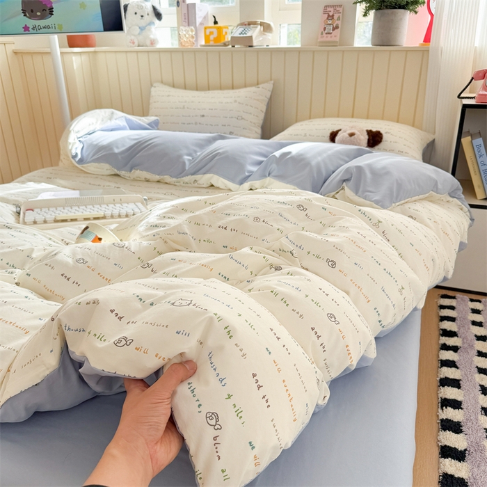 91家纺网 家纺一手货源 找家纺 夜笙家纺 2026新款古法水洗仿棉云感四件套 鱼梦