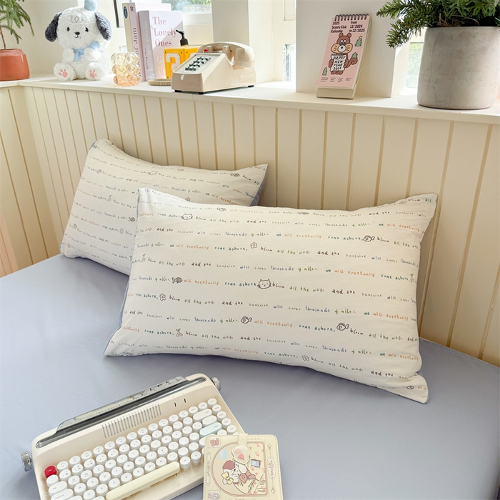 91家纺网 家纺一手货源 找家纺 夜笙家纺 2026新款古法水洗仿棉云感四件套 鱼梦